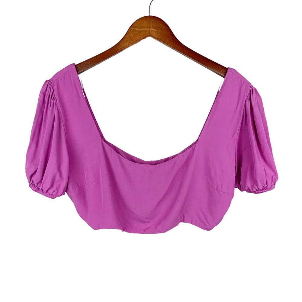 Showpo Pink Puff Sleeve Crop Top